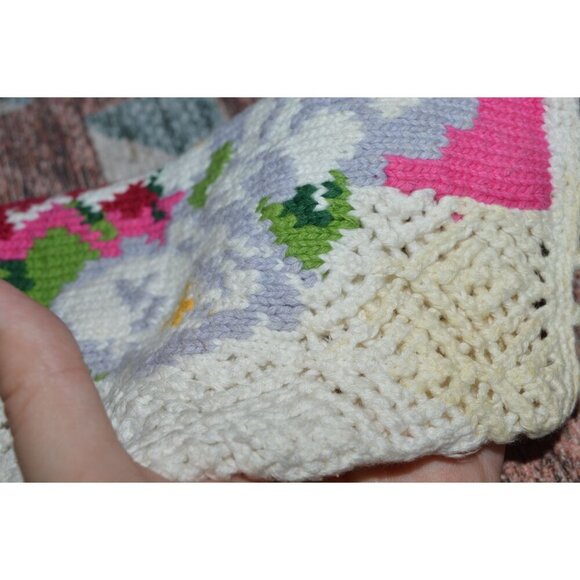 Vintage 80s Adrienne Vittadini Petites Size S Crochet Floral Grannycore Cardigan - Picture 11 of 16